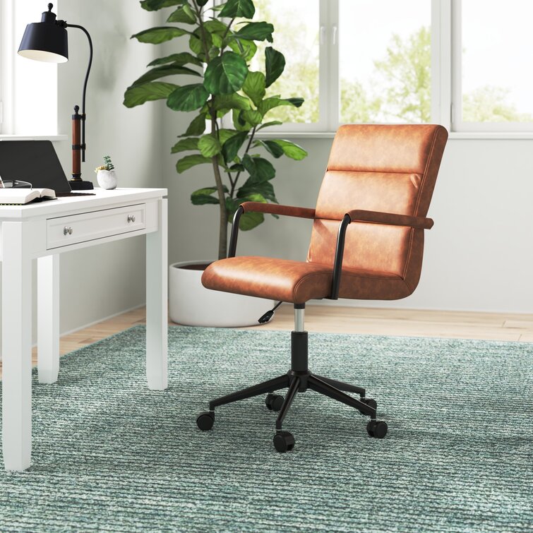 Leather desk chair deals wayfair